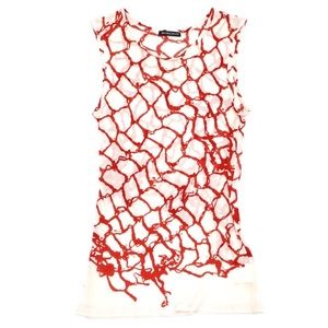 Ann Demeulemeester Red Graphic Printed Tank Top